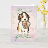 Beagle Heart Grandma Kaart (Gele Bloem)
