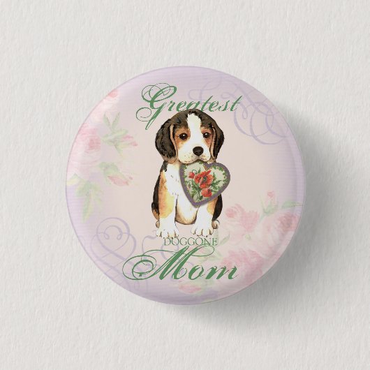 Beagle Heart mama Ronde Button 3,2 Cm (Voorkant)