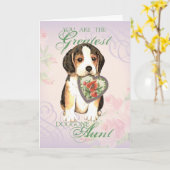 Beagle Heart Tunt Kaart (Gele Bloem)