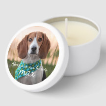 Beagle-herdenkingskaars – gepersonaliseerde naam e