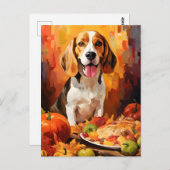 Beagle Herfst Dankzegging  Briefkaart (Voorkant / Achterkant)
