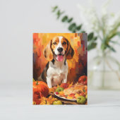Beagle Herfst Thanksgiving  Briefkaart (Staand voorkant)