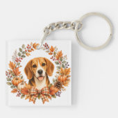 Beagle-herfstkrans Sleutelhanger (Achterkant)