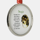 Beagle Heritage of Love Metalen Ornament (Rechts)