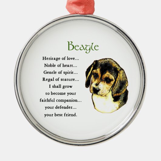 Beagle Heritage of Love Metalen Ornament (Voorkant)