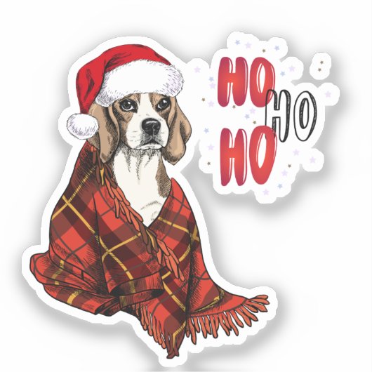 Beagle Ho Ho Transparent Sticker (Voorkant)