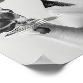 Beagle Holding A Cocktail Wall Art, Black and Whit Poster (Hoek)