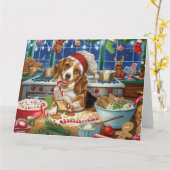 Beagle Holiday Baking: Feestelijke Kerst Kaart (Gele Bloem)