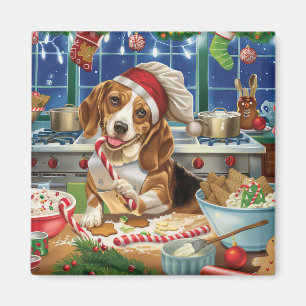 Beagle Holiday Baking: Feestelijke Kerst Magneet
