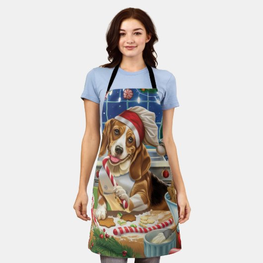 Beagle Holiday Baking: Feestelijke Kerst Schort (Gedragen)