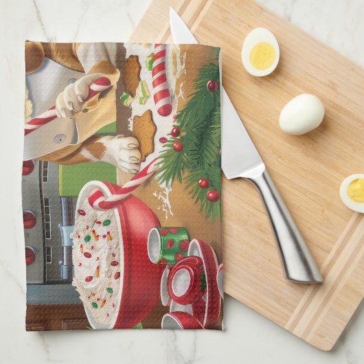 Beagle Holiday Baking: Feestelijke Kerst Theedoek (Quarter Fold)