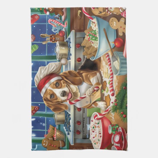 Beagle Holiday Baking: Feestelijke Kerst Theedoek (Verticaal)