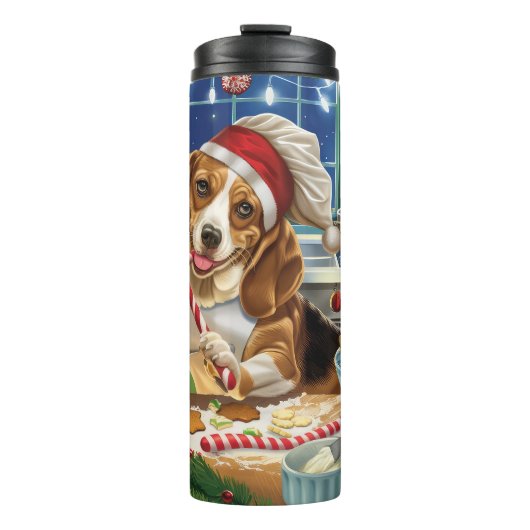 Beagle Holiday Baking: Feestelijke Kerst Thermosbeker (Voorkant)