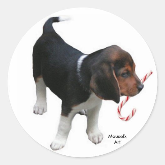 Beagle Holiday Sticker (Voorkant)