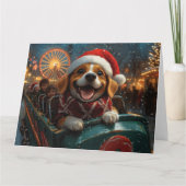 Beagle-hond achtbaan Kerstmis Kaart (Voorkant)