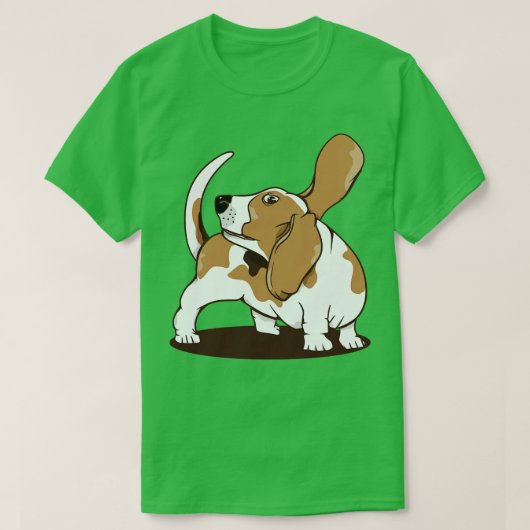 Beagle hond achterna zijn staart t-shirt (Design voorkant)