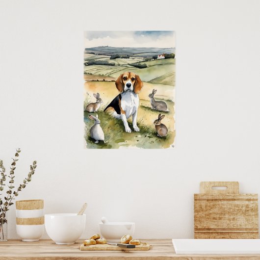 Beagle - Hond Art Print (Keuken)