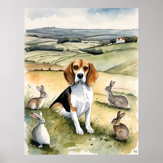 Beagle - Hond Art Print (Voorkant)