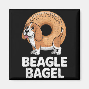Beagle Hond Bagel Brood Pun Grappige Dieren Mannen Magneet