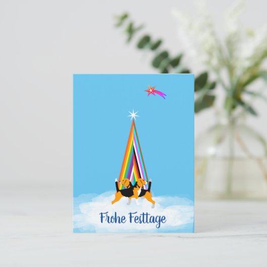 Beagle hond bllChristmas Briefkaart (Staand voorkant)