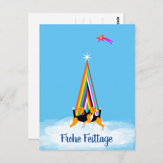 Beagle hond bllChristmas Briefkaart (Voorkant / Achterkant)