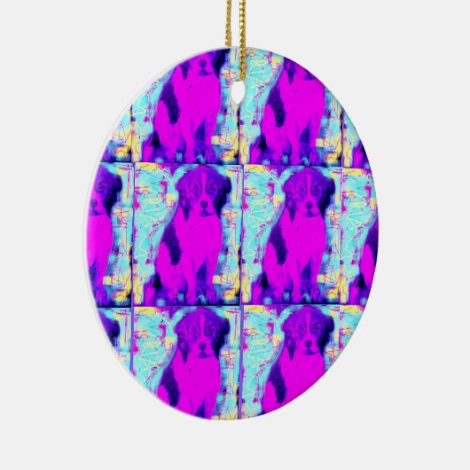 beagle hond collage keramisch ornament (Rechts)