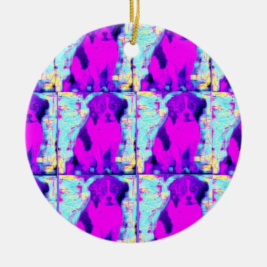 beagle hond collage keramisch ornament (Voorkant)