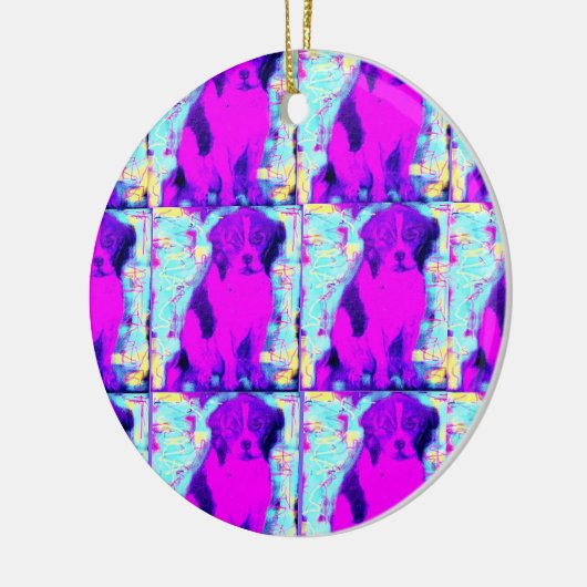 beagle hond collage keramisch ornament (Links)