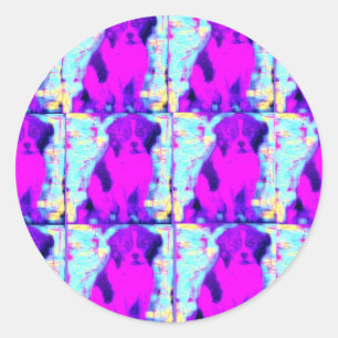 beagle hond collage ronde sticker