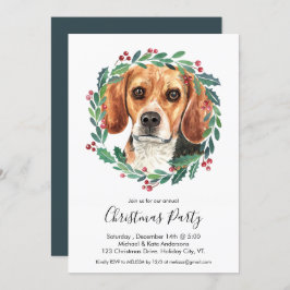 Beagle Hond Elegant Kerstfeest Kaart