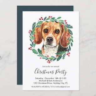 Beagle Hond Elegant Kerstfeest Kaart