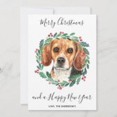 Beagle Hond Elegant Vrolijk Kerstfeest Feestdagenkaart (Voorkant)
