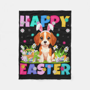 Beagle Hond Gelukkig Pasen Eieren Jacht Konijn Oor Fleece Deken