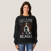 Beagle Hond Gewoon Een Meisje Dat Van Beagles Hou Trui (Voorkant volledig)