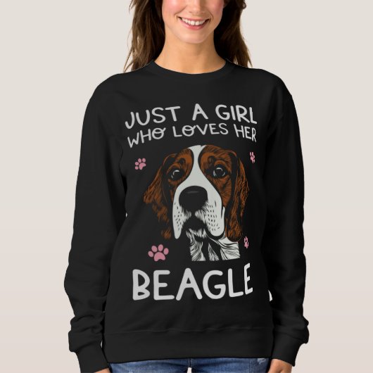 Beagle Hond Gewoon Een Meisje Dat Van Beagles Hou Trui (Voorkant)