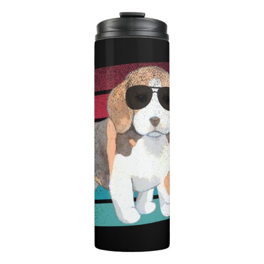Beagle Hond Grappig Mam Papa Kleding Gift Thermosbeker (Voorkant)