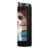 Beagle Hond Grappig Mam Papa Kleding Gift Thermosbeker (Geroteerd rechts)