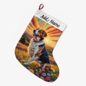 Beagle hond grote kerstsok (Voorkant (Hangend))