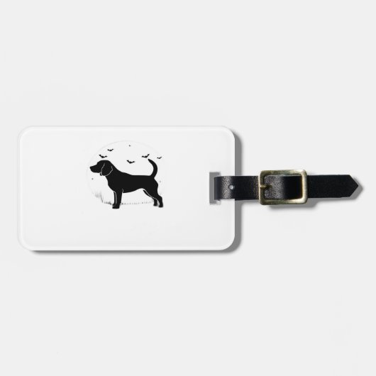 Beagle Hond � Halloween Maan Silhouet Oversized T Bagagelabel (Voorkant horizontaal)