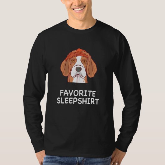 Beagle Hond Honden Nap Slapen Slaap Pyjama Pyjama T-shirt (Voorkant)