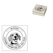 Beagle hond huisdier foto rond rubberstempel (Gestempeld)