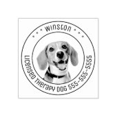 Beagle hond huisdier foto rond rubberstempel (Afrduk)