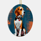 Beagle-hond in abstracte achtergrond keramisch ornament (Rechts)