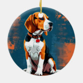 Beagle-hond in abstracte achtergrond keramisch ornament (Achterkant)