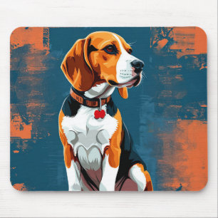 Beagle-hond in abstracte achtergrond muismat
