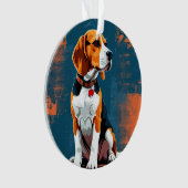 Beagle-hond in abstracte achtergrond ornament (voorkant)