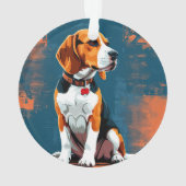 Beagle-hond in abstracte achtergrond ornament (achterkant)