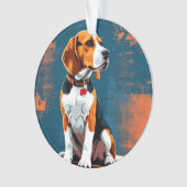 Beagle-hond in abstracte achtergrond ornament (voorkant)