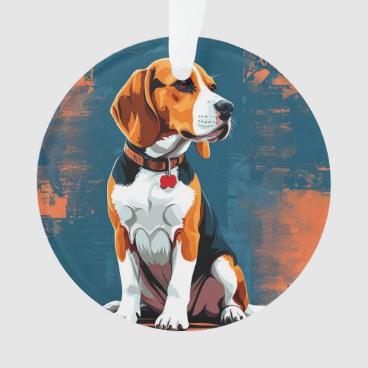 Beagle-hond in abstracte achtergrond ornament (voorkant)
