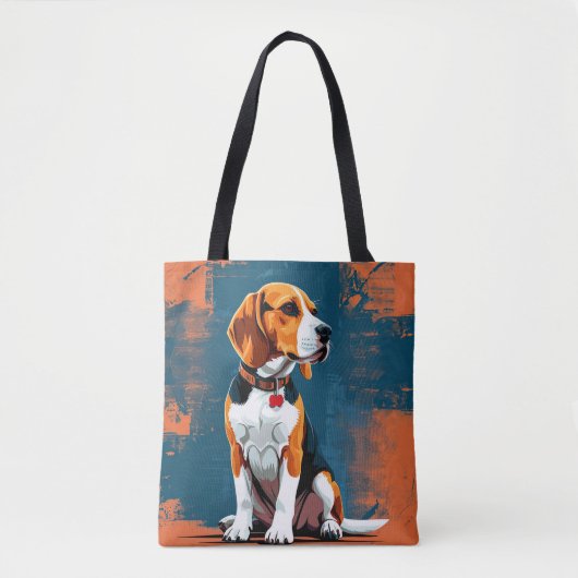 Beagle-hond in abstracte achtergrond tote bag (Voorkant)